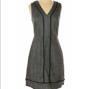 Banana Republic Gray Fringe V-Neck Dress NWOT